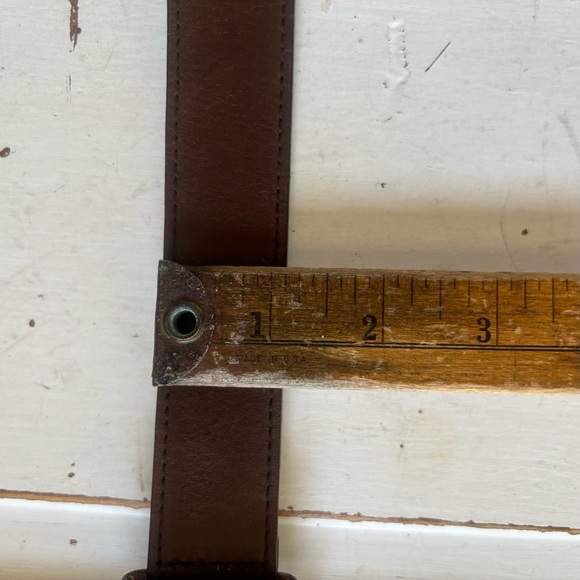 Leather hand tooled Brown belt with fish design Medium - Picture 5 of 11